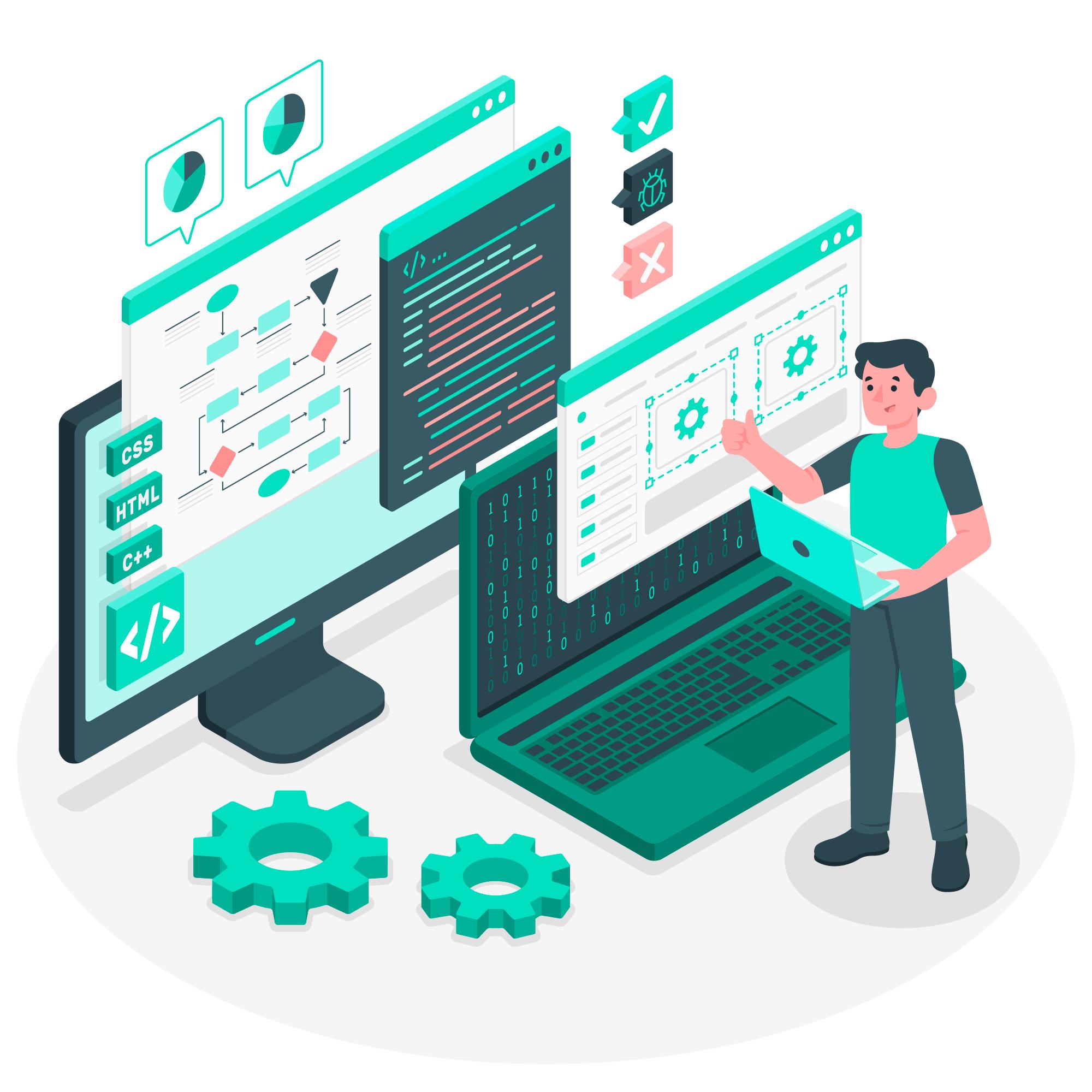 consultant with screens